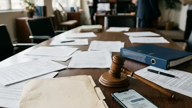 Стол юриста с документами и смартфоном на фоне спора вокруг безопасности ChatGPT для детей