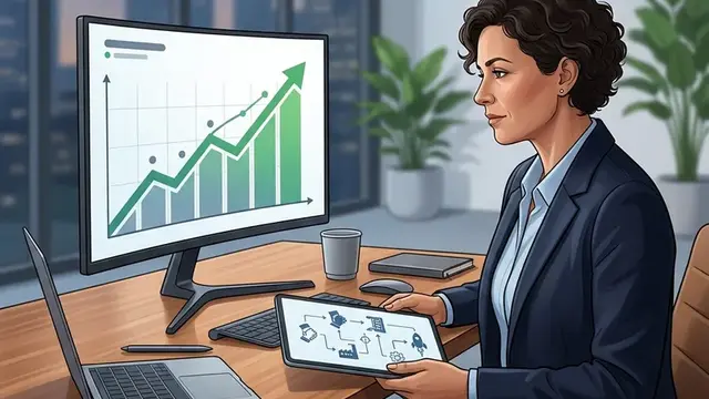 Инвестор изучает схему Pre-IPO инвестиций в технологическую компанию