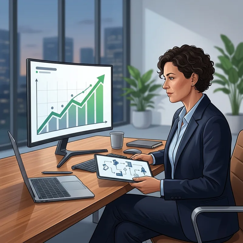 Инвестор изучает схему Pre-IPO инвестиций в технологическую компанию