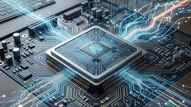 Абстрактная иллюстрация искусственного интеллекта и цифровых вычислений