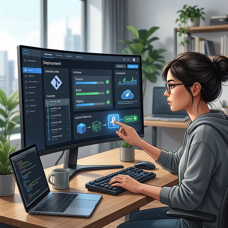 Иллюстрация запуска веб-сервиса из репозитория через облачную платформу