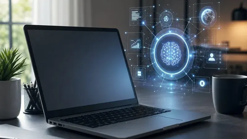 Ноутбук с запущенным искусственным интеллектом в локальном режиме